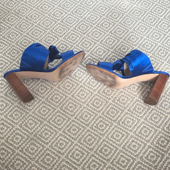 Ann Taylor Royal Blue Satin Bow Sandals - Picture 6 of 6